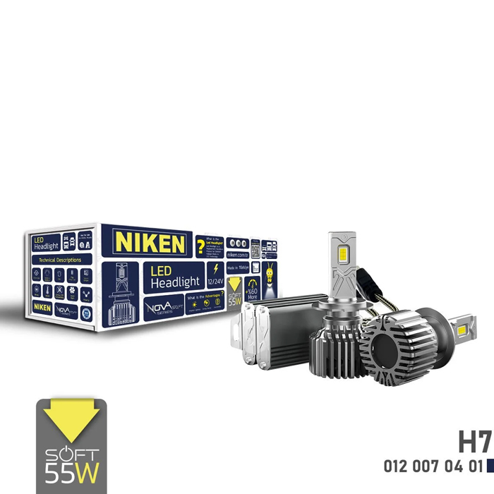 Лед крушки за кола - Niken H7 NOVA SOFT - 2бр/к-т - 12/24V