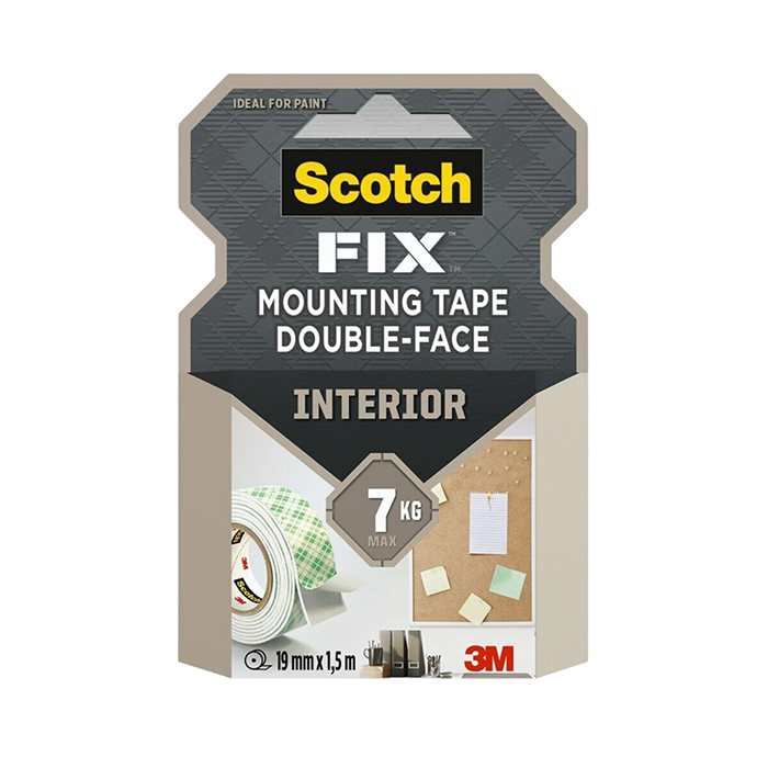 Двойнолепящо тиксо 3M Scotch FIX  19мм х 1.5м до 7кг Интериор
