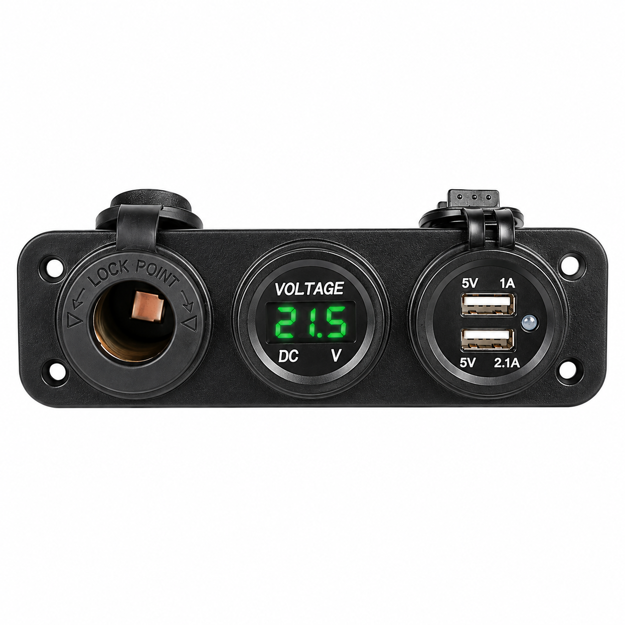 Волтметър с 2 USB порта и гнездо - 1632